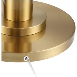 Possini Euro Design Granview Modern Floor Lamp 70 1/2" Tall Brass Metal Sheer Organza Outer Linen Inner Drum Shade For Living Room Bedroom Office Home -Possini Euro Design Sales GUEST 78a11f59 d636 4d6d b1c3 ee4b8c21be8a