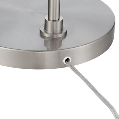 Possini Euro Design Piccolo Modern Floor Lamp With Tray Table 60 1/2" Tall Brushed Nickel White Cylinder Shade For Living Room Bedroom Office House 5 Possini Euro Design Piccolo Modern Floor Lamp With Tray Table 60 1/2" Tall Brushed Nickel White Cylinder Shade For Living Room Bedroom Office House - Image 5