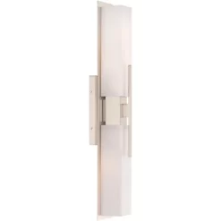 Possini Euro Design Midtown Modern Wall Light Brushed Nickel 23 1/2" 2-Light Fixture White Glass Shade For Bedroom Bathroom Vanity Reading Living Room 11 Possini Euro Design Midtown Modern Wall Light Brushed Nickel 23 1/2" 2-Light Fixture White Glass Shade For Bedroom Bathroom Vanity Reading Living Room -Possini Euro Design Sales GUEST 78fdc89c 0a73 441c 8e08 997a3c0a553b