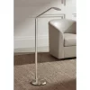 Possini Euro Design Kobie Modern 50" Tall Standing Floor Lamp Task LED Dimmable Silver Metal Satin Nickel Finish Living Room Bedroom