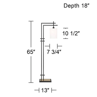 Possini Euro Design Torrance Modern Industrial 65" Tall Downbridge Arc Floor Lamp Matte Black Warm Gold Frosted Glass Shade For Living Room 3 Possini Euro Design Torrance Modern Industrial 65" Tall Downbridge Arc Floor Lamp Matte Black Warm Gold Frosted Glass Shade For Living Room - Image 3