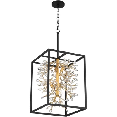 Possini Euro Design Carrine Black Gold Pendant Chandelier 15 1/4" Wide Modern Clear Crystal 4-Light Fixture For Dining Room House Foyer Kitchen Island 6 Possini Euro Design Carrine Black Gold Pendant Chandelier 15 1/4" Wide Modern Clear Crystal 4-Light Fixture For Dining Room House Foyer Kitchen Island - Image 6