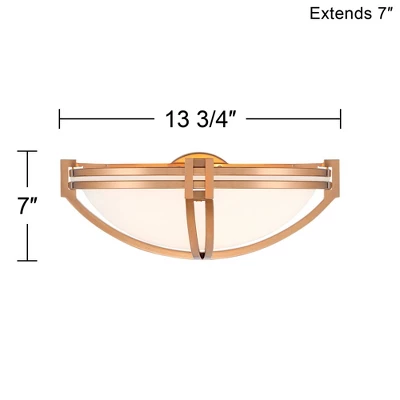 Possini Euro Design Deco Modern Wall Light Sconce Soft Gold Hardwire 13 3/4" Fixture White Milky Glass Shade For Bedroom Bathroom Vanity Living Room 3 Possini Euro Design Deco Modern Wall Light Sconce Soft Gold Hardwire 13 3/4" Fixture White Milky Glass Shade For Bedroom Bathroom Vanity Living Room - Image 3