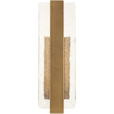 Possini Euro Design Possini Euro Cascadia 18"H Brass Piastra Glass LED Outdoor Wall Light 4 Possini Euro Design Possini Euro Cascadia 18"H Brass Piastra Glass LED Outdoor Wall Light - Image 4