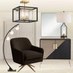 Possini Euro Design Rialto Modern Arched Floor Lamp 68 1/4" Tall Warm Gold Matte Black 3 Light Frosted White Glass Orb Shade For Living Room Reading -Possini Euro Design Sales GUEST 7bc8a799 d6d8 46af b891 9e5736e8effd