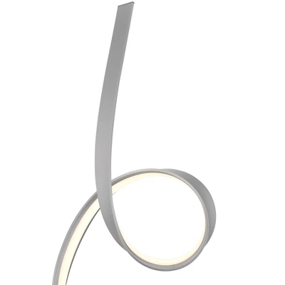 Possini Euro Design Avante Modern 56 1/2" Tall Standing Floor Lamp Light Ribbon Column LED Foot Switch Silver Metal Brushed Nickel Finish Living Room 2 Possini Euro Design Avante Modern 56 1/2" Tall Standing Floor Lamp Light Ribbon Column LED Foot Switch Silver Metal Brushed Nickel Finish Living Room - Image 2