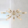 Possini Euro Design Hemingson Gold Large Chandelier 33" Wide Modern Sputnik 12-Light LED Fixture For Dining Room House Foyer Kitchen Island Entryway