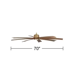 Possini Euro Design 70" Defender Modern Indoor Outdoor Ceiling Fan 8 Blade LED Light Remote Control Soft Brass Motor Koa Finish Blades Bedroom Patio -Possini Euro Design Sales GUEST 7d2741c5 371d 4ced b1af a475484bfcdf