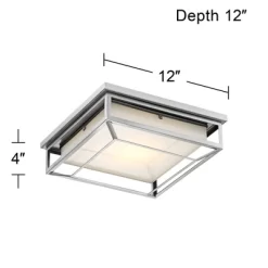 Possini Euro Design Radcliffe Modern Flush Mount Outdoor Ceiling Light Matte Nickel LED 4" Frosted Bonded Glass Damp Rated For Post Exterior Barn Deck -Possini Euro Design Sales GUEST 7d4b8b7b 6b3a 40c8 955a 629992129081