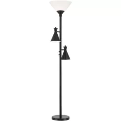 Possini Euro Design Ballard Modern 72" Tall Standing Floor Lamp Skinny Tree Torchiere With Side Lights Dimmable Black Metal Living Room Bedroom House -Possini Euro Design Sales GUEST 7ee7c93f e7de 42a3 8c2b 17a0103cb14d