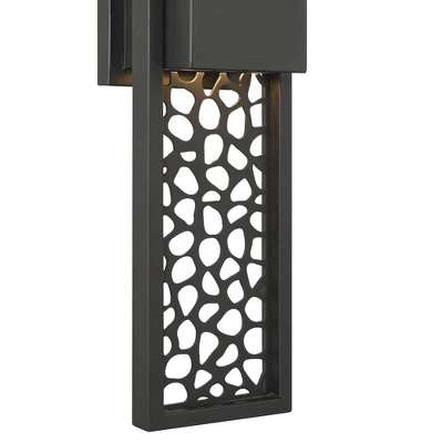 Possini Euro Design Possini Euro Miele 16" High Matte Black Outdoor LED Wall Light 8 Possini Euro Design Possini Euro Miele 16" High Matte Black Outdoor LED Wall Light - Image 8