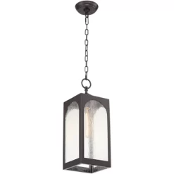 Possini Euro Design Tyne Modern Industrial Outdoor Hanging Light Bronze 19" Seedy Glass Shade For Post Exterior Barn Deck House Porch Yard Patio Home -Possini Euro Design Sales GUEST 7f17b45a aa1d 4360 8a09 5e3d71170290