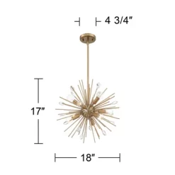 Possini Euro Design Janae Warm Gold Sputnik Chandelier 18" Wide Modern Crystal 9-Light Fixture For Dining Room House Foyer Kitchen Island Entryway -Possini Euro Design Sales GUEST 7f180e9f 7fb2 4d29 a779 cdeacf24585c