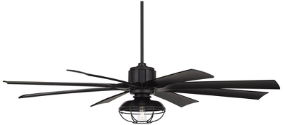 70" Possini Euro Design Defender Modern Industrial Indoor Outdoor Ceiling Fan LED Light Remote Matte Black Damp Rated Patio House 7 70" Possini Euro Design Defender Modern Industrial Indoor Outdoor Ceiling Fan LED Light Remote Matte Black Damp Rated Patio House - Image 7