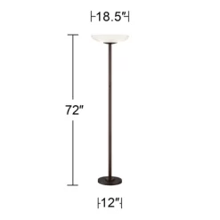 Possini Euro Design Meridian Light Blaster Modern Torchiere Floor Lamp 72" Tall Oil Rubbed Bronze LED Frosted Glass Shade For Living Room Bedroom Home -Possini Euro Design Sales GUEST 803ecb5f e771 4b8e 9668 cee840e07fb2