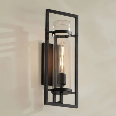 Possini Euro Design Possini Euro Castello 18"H Sand Black Wall Sconce 1 Possini Euro Design Possini Euro Castello 18"H Sand Black Wall Sconce