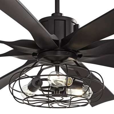 70" Possini Euro Design Modern Indoor Ceiling Fan With LED Light Remote Control Matte Black Cage For Living Room Kitchen House 2 70" Possini Euro Design Modern Indoor Ceiling Fan With LED Light Remote Control Matte Black Cage For Living Room Kitchen House - Image 2