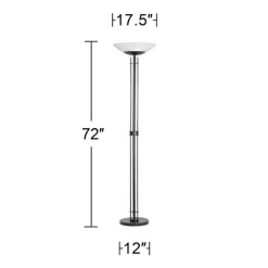 Possini Euro Design Modern Torchiere Floor Lamp 72" Tall Dark Bronze Frosted Glass Shade For Living Room Bedroom Office House -Possini Euro Design Sales GUEST 81120081 bc0c 441b 983f ec3f9154ce17