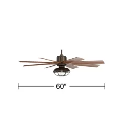 60" Possini Euro Design Industrial Indoor Outdoor Ceiling Fan With Dimmable LED Light Remote Control Oil Rubbed Bronze Cage Koa Damp Rated For Patio -Possini Euro Design Sales GUEST 812609ad fa98 46cf bd8b c0a476aeb3cb