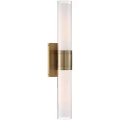Possini Euro Design Brianna Modern Wall Light Brass Hardwire 23 1/2" 2-Light Fixture Clear Opal Double Glass Tube Shade For Bedroom Bathroom Vanity 11 Possini Euro Design Brianna Modern Wall Light Brass Hardwire 23 1/2" 2-Light Fixture Clear Opal Double Glass Tube Shade For Bedroom Bathroom Vanity -Possini Euro Design Sales GUEST 8429c7e2 32f9 4a37 944b 9efbf24c76a4
