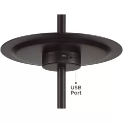 Possini Euro Design Valet Modern 66 1/2" Tall Standing Floor Lamp Tray Table USB Port Pull Chain Bronze Metal Living Room Charging Bedroom House -Possini Euro Design Sales GUEST 84334544 5883 4b98 8535 124574e1f0e1