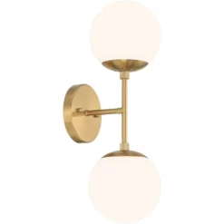 Possini Euro Design Oso Modern Wall Light Sconce Soft Gold Hardwire 6" 2-Light Fixture Opal Glass Orb Shade For Bedroom Bathroom Living Room House -Possini Euro Design Sales GUEST 84a1ea49 c4a1 4cf1 bfa4 ee8a9a324604