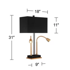 Possini Euro Design Griffin Modern Gooseneck Desk Lamp 31" Tall Gold With USB Charging Port Black Metal Rectangular Shade For Bedroom Living Room Kids 15 Possini Euro Design Griffin Modern Gooseneck Desk Lamp 31" Tall Gold With USB Charging Port Black Metal Rectangular Shade For Bedroom Living Room Kids -Possini Euro Design Sales GUEST 84f94691 90ab 4e43 9de2 30874de1779a