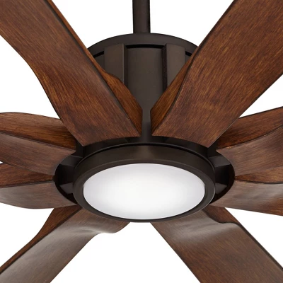 80" Possini Euro Design Defender Modern Indoor Outdoor Ceiling Fan With Dimmable LED Light Remote Oil Rubbed Bronze Koa Damp Rated For Patio Exterior 2 80" Possini Euro Design Defender Modern Indoor Outdoor Ceiling Fan With Dimmable LED Light Remote Oil Rubbed Bronze Koa Damp Rated For Patio Exterior - Image 2