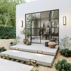 Possini Euro Design Belfonte Modern Outdoor Wall Light Fixture Bronze LED 16 1/4" White Glass For Post Exterior Barn Deck House Porch Yard Patio Home -Possini Euro Design Sales GUEST 877d6678 c94a 44a2 9827 4cf678b82655