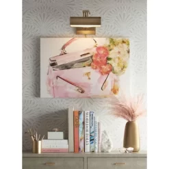 Possini Euro Design Upton 10" High Picture Wall Lamp Light Fixture Mount Living Room Indoor Hallway Plug-In Cord With Switch Gold Antique Brass -Possini Euro Design Sales GUEST 879635a7 6574 4caa bf3e d3edd7c0db82