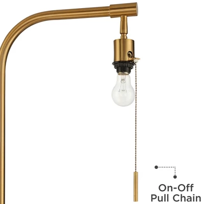 Possini Euro Design Volta Modern Floor Lamps With Tray Tables 66" Tall Set Of 2 Brass USB Charging Port White Drum Shade For Living Room Bedroom House 2 Possini Euro Design Volta Modern Floor Lamps With Tray Tables 66" Tall Set Of 2 Brass USB Charging Port White Drum Shade For Living Room Bedroom House - Image 2