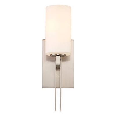 Possini Euro Design Ludlow Modern Wall Light Sconce Brushed Nickel Hardwire 4 1/2" Fixture Frosted Glass Shade For Bedroom Bathroom Vanity Reading 4 Possini Euro Design Ludlow Modern Wall Light Sconce Brushed Nickel Hardwire 4 1/2" Fixture Frosted Glass Shade For Bedroom Bathroom Vanity Reading - Image 4