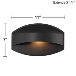 Possini Euro Design Xane 7" High Mid Century Modern Outdoor Wall Light Fixture Mount Porch House Exterior Weatherproof Matte Black Finish Metal -Possini Euro Design Sales GUEST 89ed9c74 582e 4495 9dc5 7e2200b42001