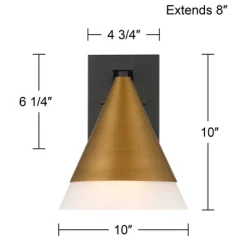 Possini Euro Design Possini Euro Leo 10"H Sand Black And Brass Outdoor Wall Light Set Of 2 -Possini Euro Design Sales GUEST 8a668597 3c05 4a58 a57a 411e599922ef