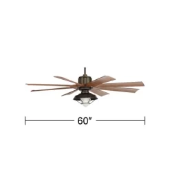 60" Possini Euro Design Defender Industrial Indoor Outdoor Ceiling Fan With LED Light Remote Oil Rubbed Bronze Koa Damp Rated For Patio Exterior Home -Possini Euro Design Sales GUEST 8a843fc7 c076 4a6b b9c3 41b1469f1f64