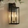 Possini Euro Design Possini Euro Trystin 18"H Black & Brass 2-Light Outdoor Wall Light