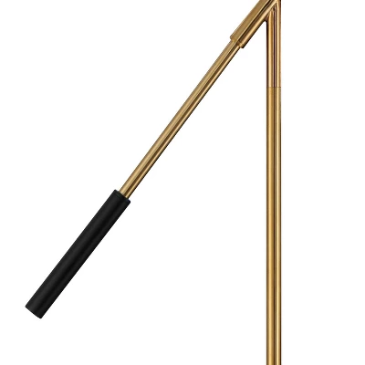 Possini Euro Design Modern Arc Floor Lamp 63 1/2" Tall Warm Gold Black Metal Milky White Glass Shade For Living Room Reading House 3 Possini Euro Design Modern Arc Floor Lamp 63 1/2" Tall Warm Gold Black Metal Milky White Glass Shade For Living Room Reading House - Image 3