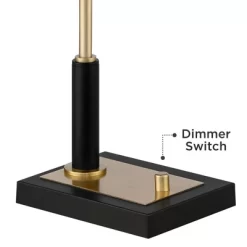 Possini Euro Design Cartwright Modern Mid Century Desk Lamp 32" Tall Antique Brass Black With USB Charging Port Linen Shade For Bedroom Living Room -Possini Euro Design Sales GUEST 8c3b70ed c20a 481a a2ca 195133584c14