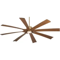Possini Euro Design 70" Defender Modern Indoor Outdoor Ceiling Fan 8 Blade LED Light Remote Control Soft Brass Motor Koa Finish Blades Bedroom Patio -Possini Euro Design Sales GUEST 8c88d257 3695 4e40 8221 167006cddadb