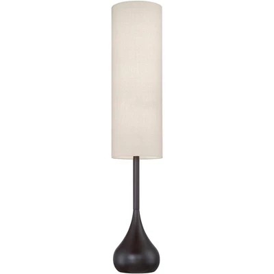 Possini Euro Design Moderne Mid Century Modern 62" Tall Droplet Floor Lamp With Smart Socket Bronze Beige Cylinder Shade For Living Room 4 Possini Euro Design Moderne Mid Century Modern 62" Tall Droplet Floor Lamp With Smart Socket Bronze Beige Cylinder Shade For Living Room - Image 4