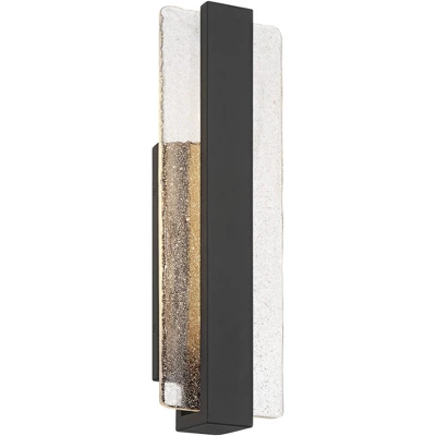 Possini Euro Design Possini Euro Cascadia 18"H Black Piastra Glass LED Outdoor Wall Light 5 Possini Euro Design Possini Euro Cascadia 18"H Black Piastra Glass LED Outdoor Wall Light - Image 5