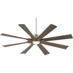 60" Possini Euro Design Modern Indoor Outdoor Ceiling Fan With Light LED Dimmable Remote Brushed Nickel Light Wood Damp Rated Patio Porch -Possini Euro Design Sales GUEST 8ecaee0a e018 4957 8c7b 58439a999f18