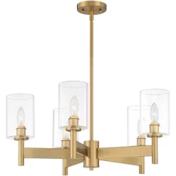 Possini Euro Design Lantico Gold Pendant Chandelier 24 1/2" Wide Modern Clear Glass 5-Light Fixture For Dining Room House Foyer Kitchen Island Bedroom -Possini Euro Design Sales GUEST 8ecc0b46 8e12 47f4 a11e 387e56da9ea0
