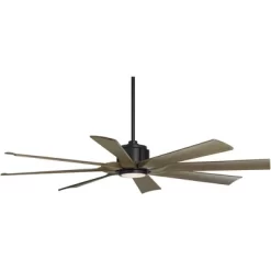 Possini Euro Design 60" Defender Farmhouse Rustic Indoor Outdoor Ceiling Fan 8 Blade LED Light Remote Control Matte Black Motor Bedroom Patio -Possini Euro Design Sales GUEST 8f815c02 5817 475c bd11 e5c6c75d5498