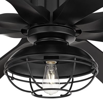 70" Possini Euro Design Defender Modern Industrial Indoor Outdoor Ceiling Fan LED Light Remote Matte Black Damp Rated Patio House 2 70" Possini Euro Design Defender Modern Industrial Indoor Outdoor Ceiling Fan LED Light Remote Matte Black Damp Rated Patio House - Image 2