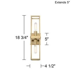 Possini Euro Design Modern Wall Light Sconce Warm Brass Hardwired 18 3/4" High 2-Light Fixture Open Frame Bedroom Bathroom Hallway -Possini Euro Design Sales GUEST 9029304d f975 44f0 9227 d487e18f8c47
