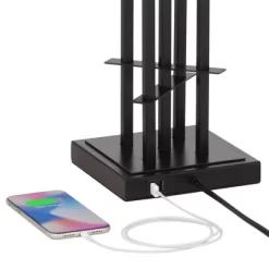 Possini Euro Design Deborah Modern Mid Century Table Lamp 30" Tall Black With USB Charging Port Gold Metal Double Drum Shades For Living Room Desk 10 Possini Euro Design Deborah Modern Mid Century Table Lamp 30" Tall Black With USB Charging Port Gold Metal Double Drum Shades For Living Room Desk -Possini Euro Design Sales GUEST 910d7d9c 2f76 4380 a802 662bc76f6275