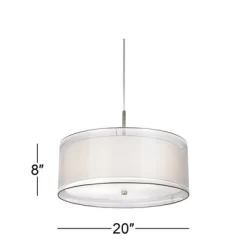 Possini Euro Design Brushed Nickel Pendant Chandelier 20" Wide Modern Organza Outer White Inner Shade 3-Light Fixture For Dining Room Kitchen Island 12 Possini Euro Design Brushed Nickel Pendant Chandelier 20" Wide Modern Organza Outer White Inner Shade 3-Light Fixture For Dining Room Kitchen Island -Possini Euro Design Sales GUEST 919037b2 adb9 4da0 872c a38ebe1d5946