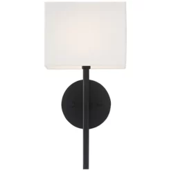Possini Euro Design Favreau Modern Wall Light Sconces Set Of 2 Black Hardwire 8" Fixture Rectangular Linen Shade For Bedroom Reading Living Room House -Possini Euro Design Sales GUEST 91e5b820 39be 4549 8cf3 27351059ac7a