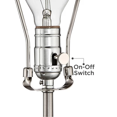 Possini Euro Design Modern Table Lamp With USB Outlet Reading Light LED 29.25" Tall Brushed Nickel Rectangular Off White Shade Bedroom Office 5 Possini Euro Design Modern Table Lamp With USB Outlet Reading Light LED 29.25" Tall Brushed Nickel Rectangular Off White Shade Bedroom Office - Image 5